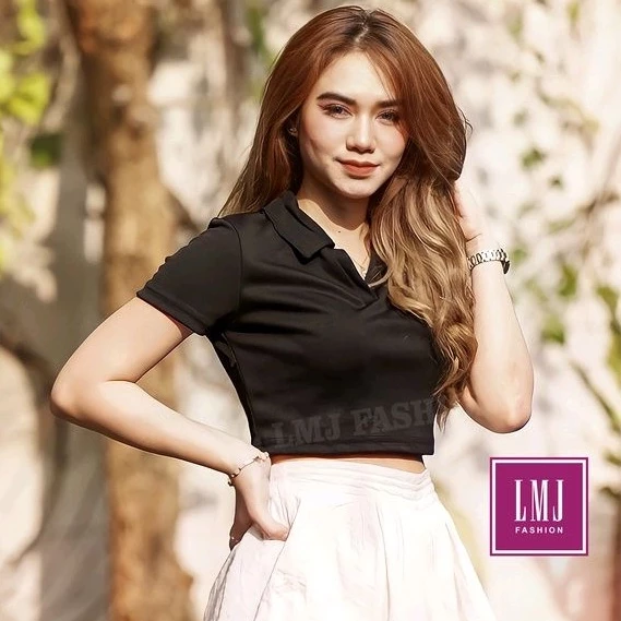 (COD) LMJ Fashion Mita Polo Shirt Crop Top #2689