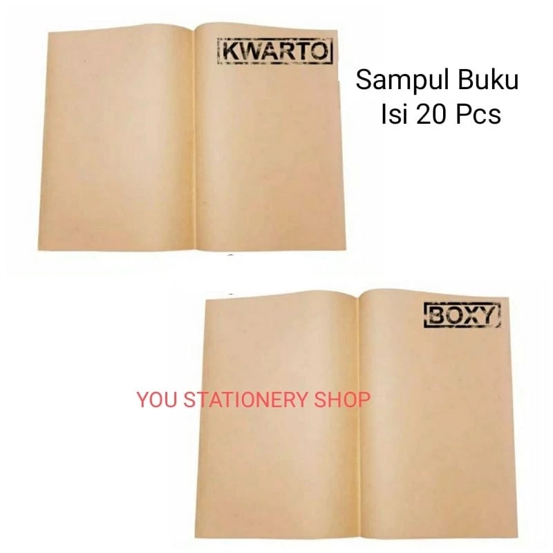 Sampul Buku Coklat / Sampul Buku Motif  Kwarto - Boxy (1Pack Isi 20 Lbr)