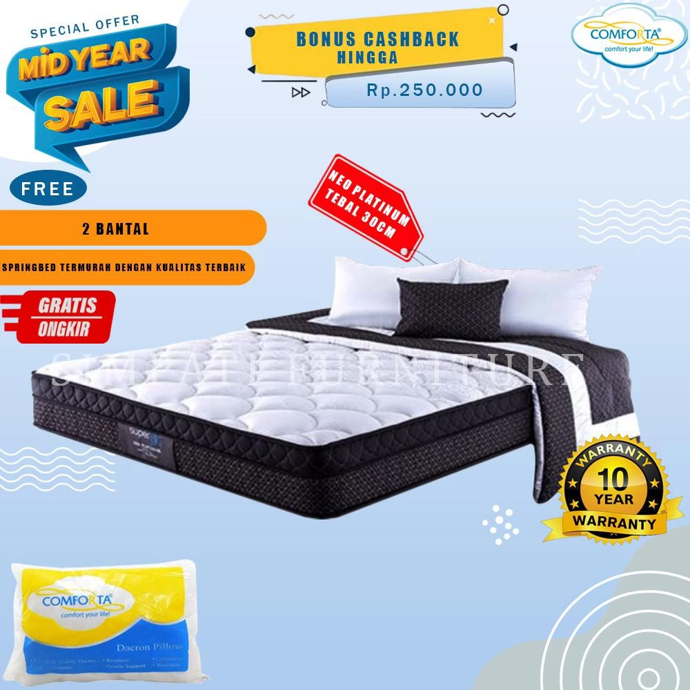 Comforta Superfit Neo Platinum - Kasur Empuk - kasur Hotel - Springbed Comforta