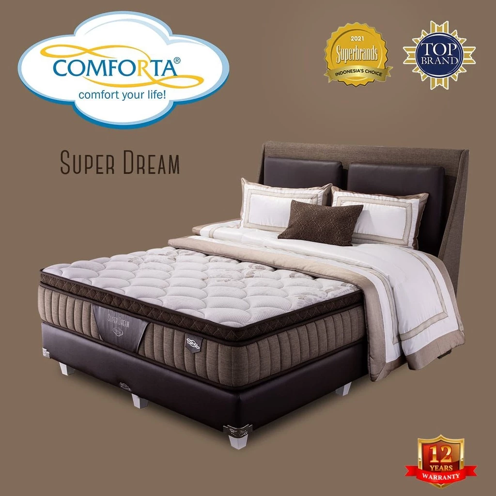 Spring Bed SET Super Dream Comforta Promo Murah Ready Makassar Springbed bedset garansi pegas 12 tahun matras kasur impor