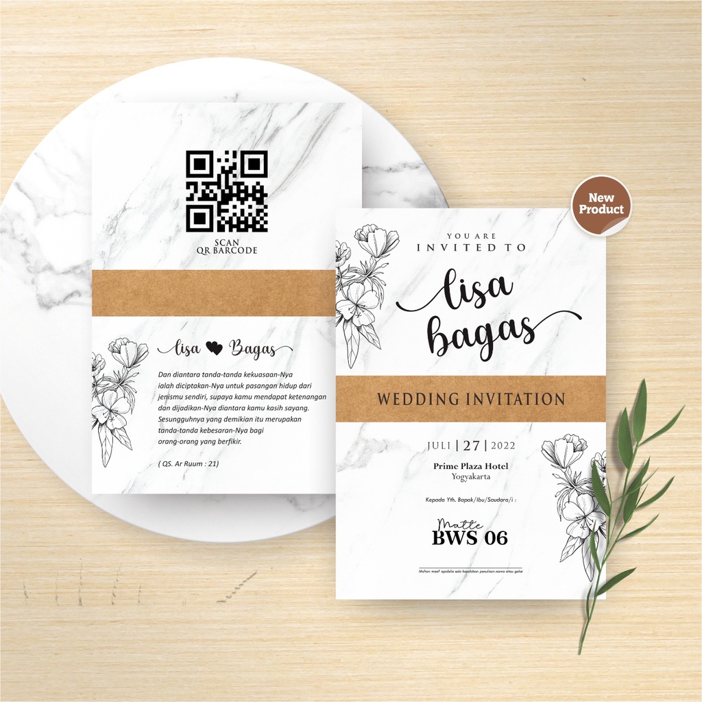 UNDANGAN PERNIKAHAN SABUK SIMPLE ELEGANT - UNDANGAN SABUK TEKNOS AESTHETIC BWS