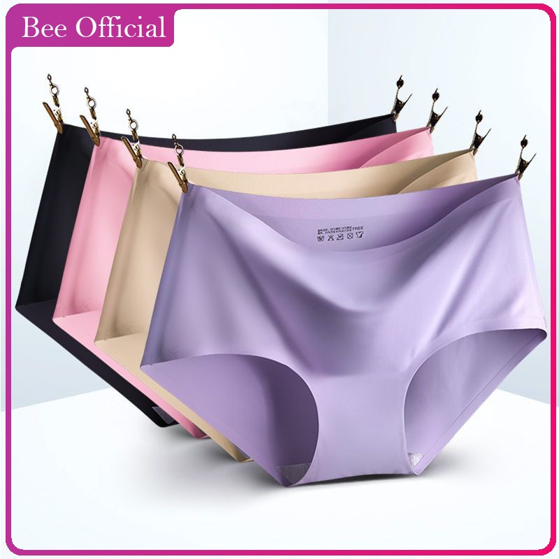 BEE - Celana Dalam Seamless Tanpa Jahitan Anti Nyeplak Fashion Es Sutra CD Wanita TM 810