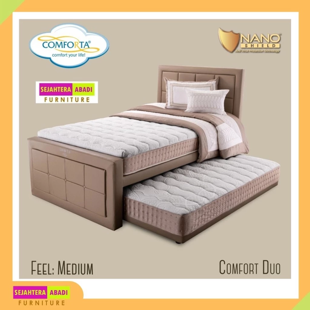 Comforta springbed 3in1 Comfort Duo Twin pocket Sorong foam enchasment free Bantal guling