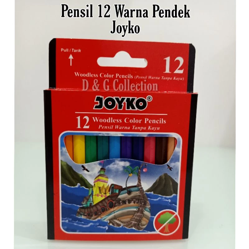 PENSIL 12 WARNA PENDEK JOYKO / PENSIL 12 WARNA MINI JOYKO
