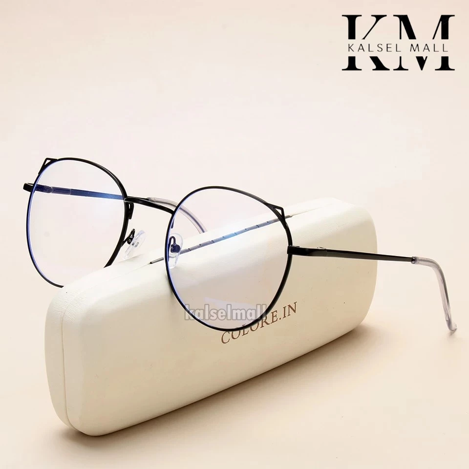 COD Kacamata Frame Anti Radiasi Metal Gaya Retro Model Kuping Kucing Cat Eye Horn Untuk Pria / Wanita Model Artis Kaca Mata Retro Vintage Antiradiasi Keren Oval Bulat Kotak Lonjong Metal Cewek Cowok Banjarbaru Martapura Banjarmasin Kalselmall PV1