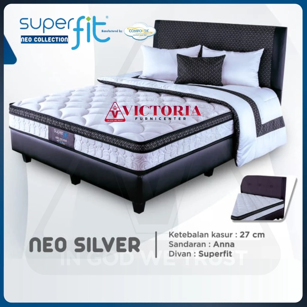 Comforta Superfit Neo Silver 140 x 200 140x200 Springbed Spring Bed Matras Only Kasur Saja Mattress Kasur Mattress Termurah Paling Murah Surabaya Sidoarjo Malang Toko Victoria Furnicenter