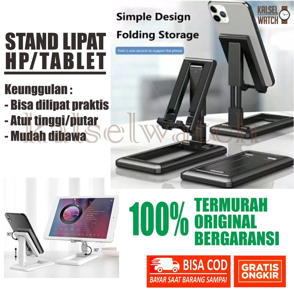 Stand HP Tablet Ipad Holder Universal Dudukan HP Penyangga Handphone Folding Folder Lipat Meja Sandaran Penyangga Hp Lipat Folding Phone Holder Stand Hp Di Meja Folding Desktop Dudukan HP Tablet Universal Banjarbaru Banjarmasin Martapura HP2