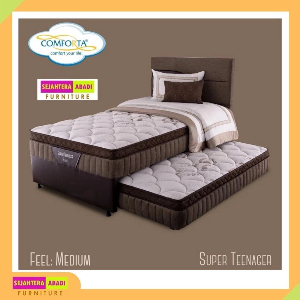Comforta springbed latex 2in1 Super Teenager latex Twin Sorong Matras / Set Free Bantal Guling