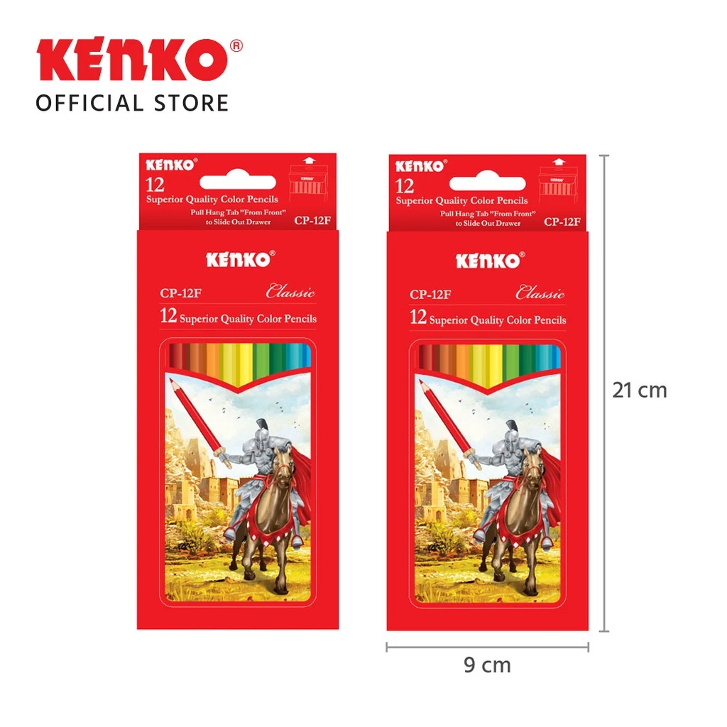 SOS Pensil Warna KENKO 12 Warna Panjang CP-12F/Pensil Mewarnai/Coloring Pencil