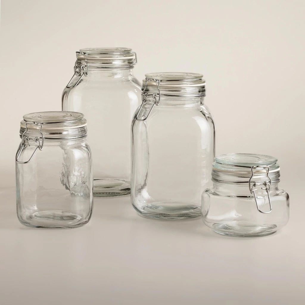 Toples Kaca Hermetico Jar 500ml, 750ml, 1L, 1.7L, 2,3L| Toples Kaca Penyimpanan Kedap Udara | Toples makanan