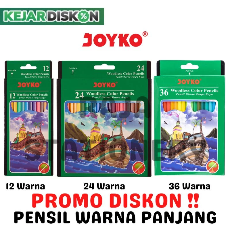 JOYKO COLOUR PENCIL 12 24 36 COLOURS / PENSIL WARNA JOYKO 12 24 36 WARNA LENGKAP TIDAK BERACUN DAPAT DICUCI CP-103 CP-104 CP-122 MURAH BERKUALITAS