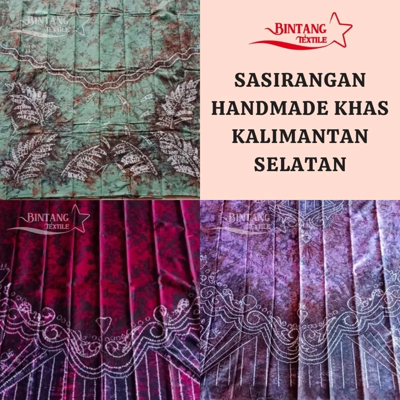 Kain Jumputan Sasirangan Etnik Khas Banjarmasin Handmade Asli Wanita Pria oleh-oleh Banjar Bahan Katun Satin
