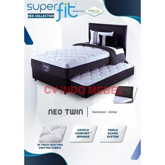 2 in 1 comforta superfit neo twin superduo springbed anak susun dorong premium quality garansi pegas 10 tahun new arrival ready makassar murah promo matras spring bed
