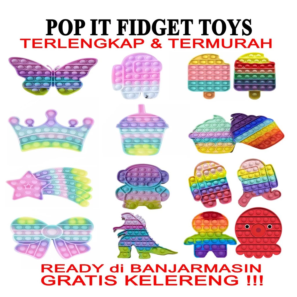 Mainan Pop It Viral Rainbow UV di Banjarmasin