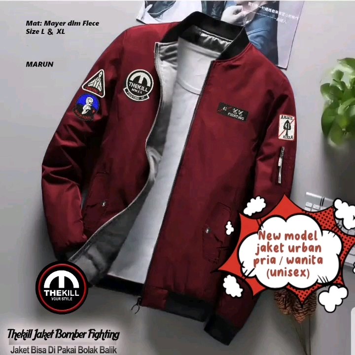Rekomendasi jaket bomber dari THREELINE #jaketpriawanita #jaketbombermurah #RacunShopeeOutfit