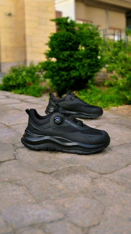 Sepatu Safety shoes aeiso SPORT ujung besi casual hitam pria dan wanita