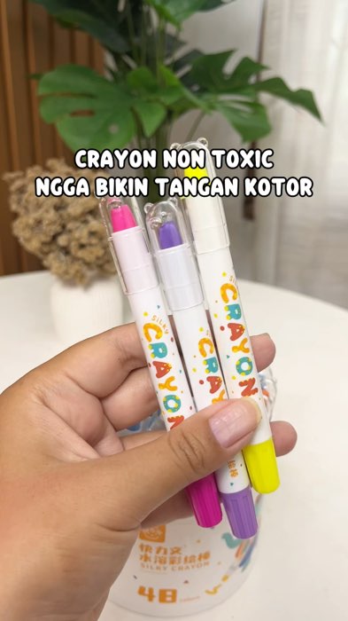 Silky crayon non toxic #silkycrayon #nontoxic #washable #crayon #crayonviral #SpillRacunShopee #RacunShopee