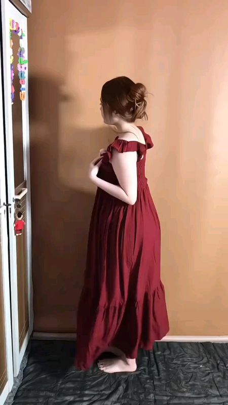 dres wanita longdres candrika polos rayon
