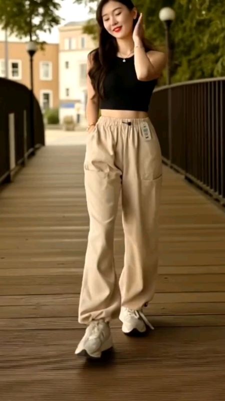 Jane Baggy Pants - Celana Kulot Jogger Cargo Serut Highwaist Chinos - Celana Kargo Wanita#viraldishopeevideoo #SpillBawaBerkah #OOTDFashionShopee #
