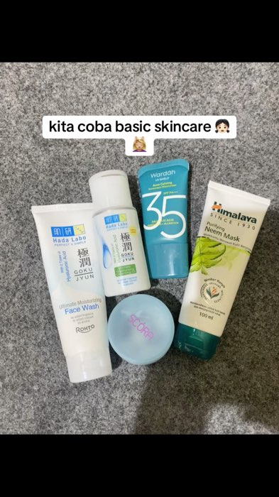 basic skincare #wardahsunscreen #himalayaneemmask #hadalabogokujyun #basicskincareroutine #fypシ