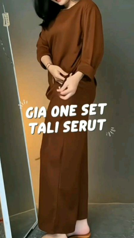 GIRLFASHIONSTORY ORIGINAL GIA ONESET SERUT TALI KNIT SETELAN WANITA #FYP #RacunShopeeCheck #ViralDiShopeeVideo #Giaonesetserut #setelanwanita