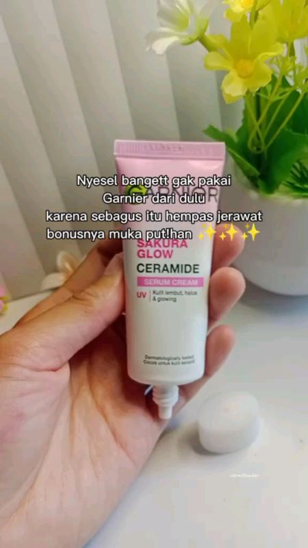 Garnier Sakura glow ceramide serum cream #garnier #serumcream #RacunShopee #SpillRacunShopee #BadaiTapiBudget #TermurahDiShopee #fyp