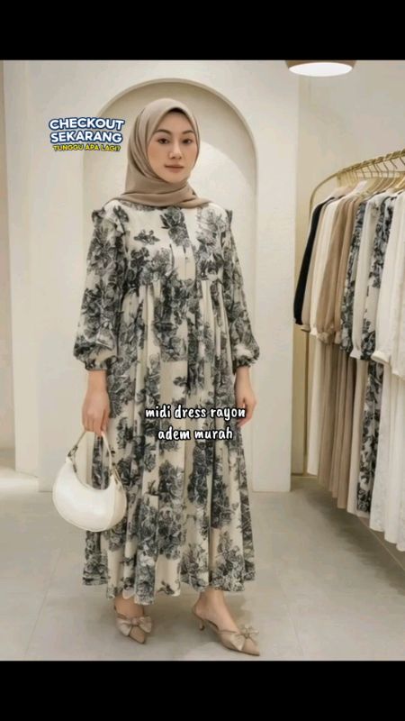#mididress #dressrayon #homeydress #RacunShopee #SpillRacunShopee #OOTDFashionShopee