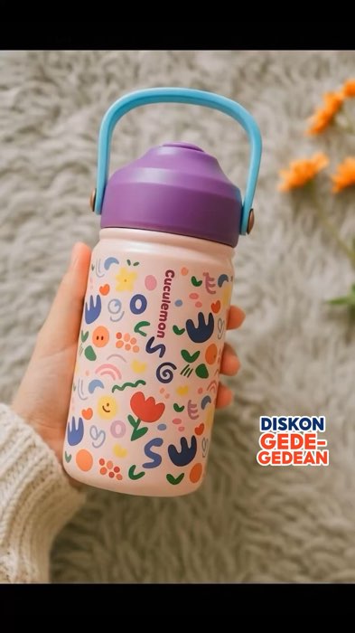 ￼CUCULEMON Tumbler Anak Sedotan 350ml Termos Stainless Steel Botol Minum Portable Tahan Panas Dingin #RacunShopee #ViralDiShopeevideo #PromoNonStop