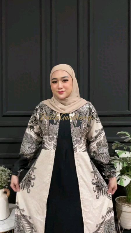 ready gamis batik Cardigan. #fyp #gamiskondangan #gamisjumbo #gamiscantik