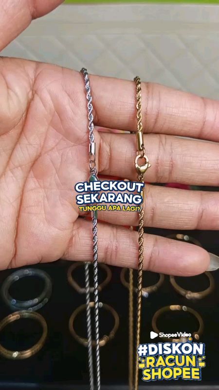 Kalung Titanium Tambang #kalung #kalungcowok #kalungtitaniummurah #kalungantikarat #PromoNonStop