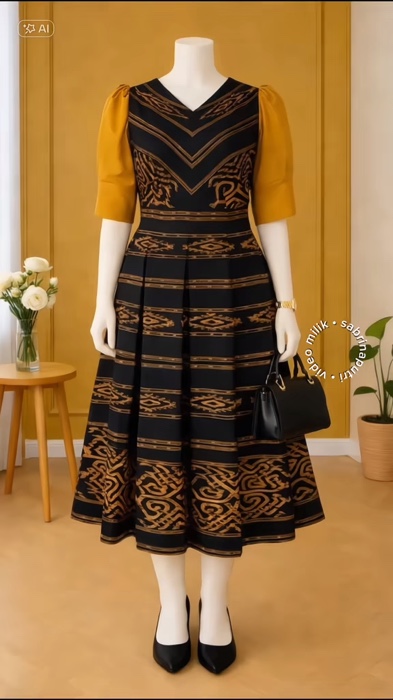 Jangan sampai kehabisan ya kak. Klik keranjang orange & checkout sekarang 🛒✨ #rekomendasi #dress #batikmodern #shopeeaffiliate #fyp
