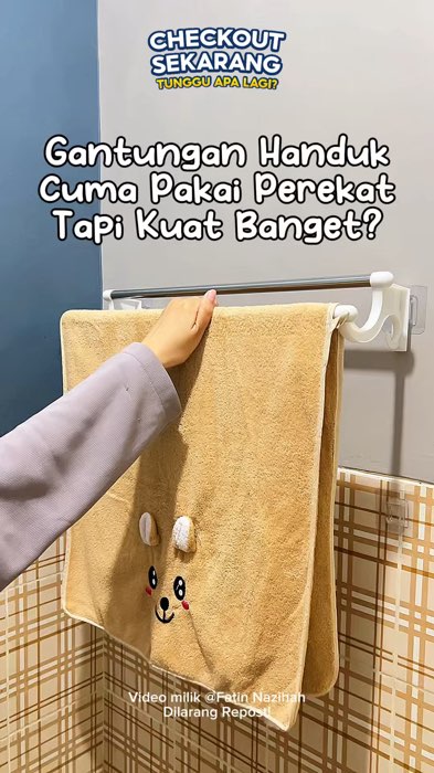 Gantungan handuk tanpa rusakin tembok #RacunShopee #DiskonRacunShopee #SpillRacunShopee #GakNyeselBeliIni #gantunganhanduk #gantunganhanduktempel