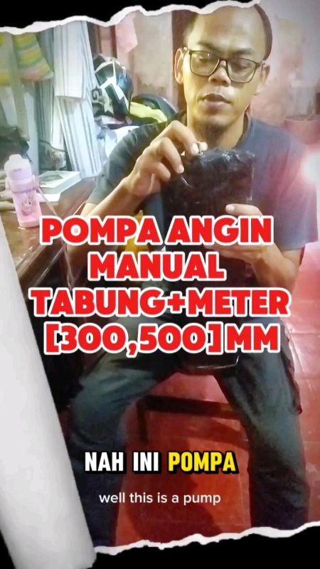 Pompa Angin Manual Tabung + Meter Sepeda 300mm / 500mm | Tekanan Tinggi Presisi | Pompa Ban Sepeda Motor Bola#PompaAnginManual #PompaSepeda #PompaMoto