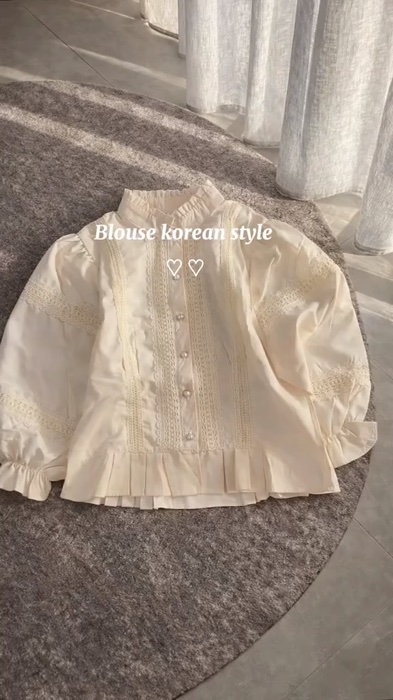 Atasan Wanita Blouse Kerah Rempel Lengan Panjang Balon#atasanwanita #blousewanita #atasanlenganpanjang