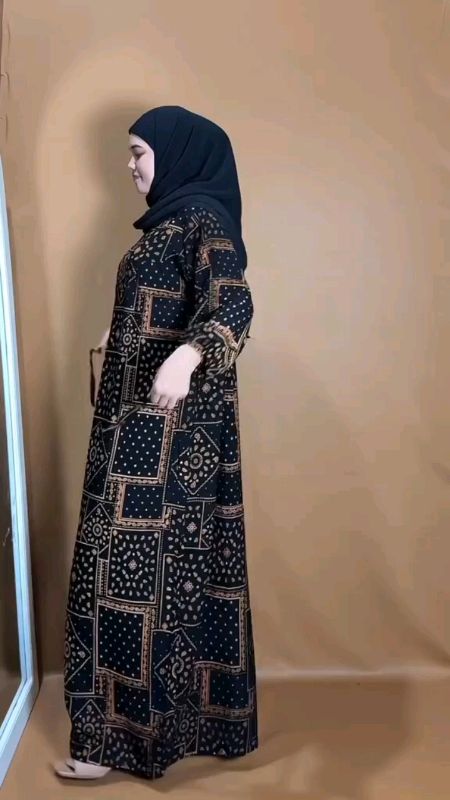 Gamis Wanita Rayon Grade A Busui Resleting Depan Baju Tidur Daster Kekinian Motif Etnic Lengan Panjang(Ld 110-120) #baju #rayonpremium #gamismurah #g