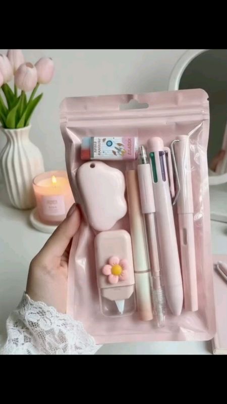 Alat tulis set 7 in 1 #pink #alattulis #sekolah #murah #ViralDiShopeeVideo #diskon