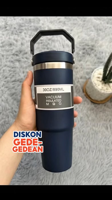 ￼Tumbler Stainless 3 Way Option Dengan Handle – 900ml/1200ml | Vacuum Flask Panas Dingin 12 Jam #RacunShopee #ViralDiShopeevideo #PromoNonStop
