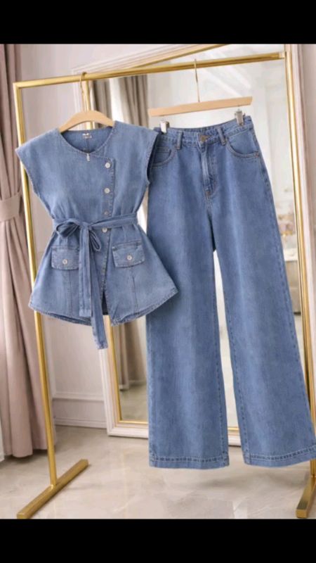 Ready Kenzi Diyas naswa ( ada jumbo ) setelan celana jeans premium #ShopeeVideoCreator #ShopeeRamadanLook #ShopeeCOD #ShopeeBeautyHaul #RacunShopee