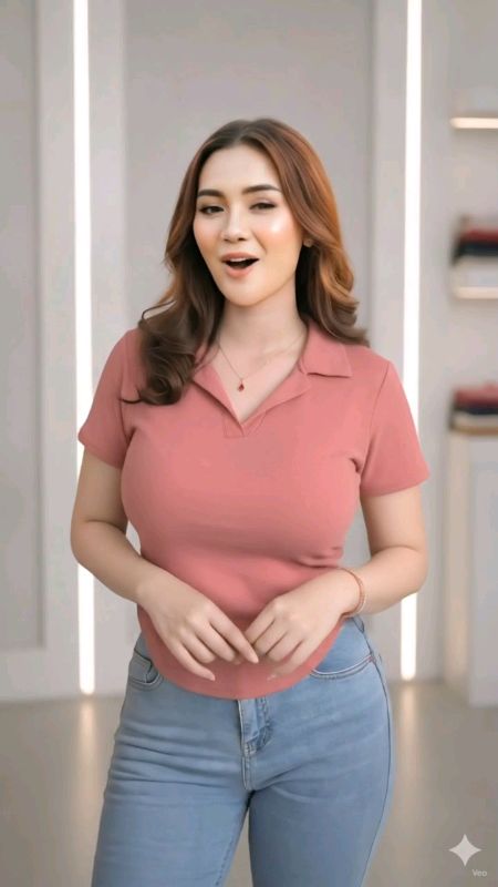 Valerie - Atasan Crop Top Kerah V-Neck Slim Fit Polos Size S-XL - Kaos Polo Wanita Adem Nyaman#bajuwanita #atasanwanita #croptop