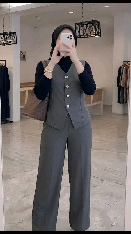 #OOTDFashionShope #setelanwanita #setelanvestcelana