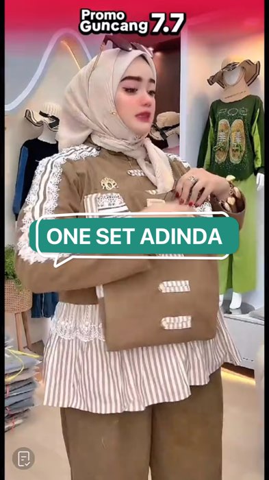 ￼One Set Adinda Uni Ara | One Set Uni Ara | Setelan Celana Adinda Caramel Uni Ara | One Set Wanita Kekinian#setelan #RacunShopeeOOTD #FashiondiShopee