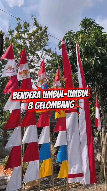 bendera umbul-umbul 8 gelombang #umbulumbulmerahputih #benderaumbulumbul #umbulumbul17agustus #umbulumbulgaruda #umbulumbul #umbulumbul8daun
