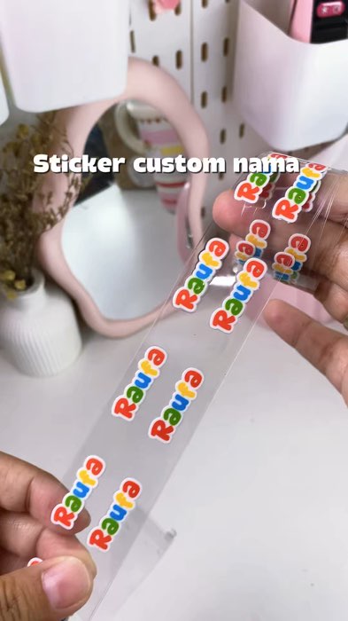 Sticker UV custom nama #ViralDiShopeeVideo #stickeruvdtf #stickercustom #stickeruv #stickercustomnama #stickernama