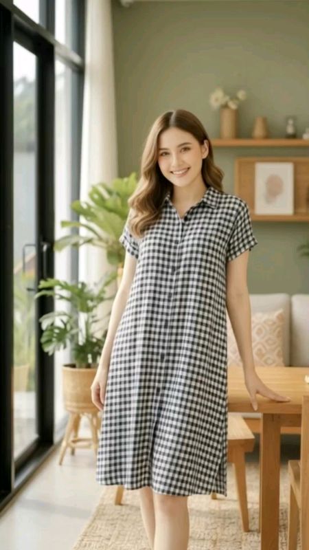 Daster kotak wanita. #DasterKotak #DressCasualWanita #DasterNindy #PakaianSantai #FashionWanitaKasual