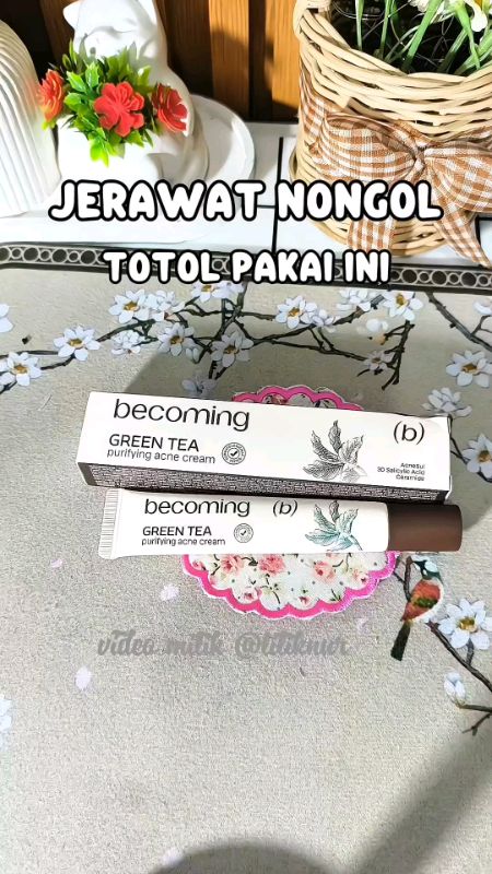 becoming green tea purifying acne cream #RacunShopee  #SpillRacunShopee #becoming #acne #acnecream
