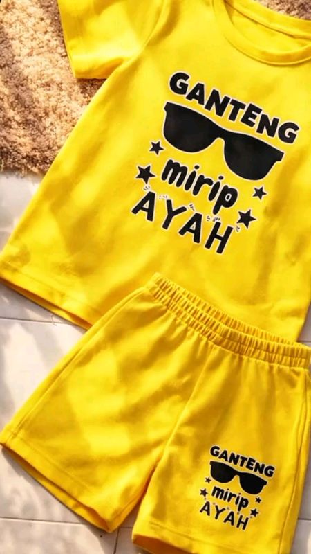 Cek Stelan Anak Unisex Ganteng Mirip Ayah Kacamata Usia 2-12 Th Pakaian Set Lembut Oblong Set Celana COD#vidiokreatorshopee