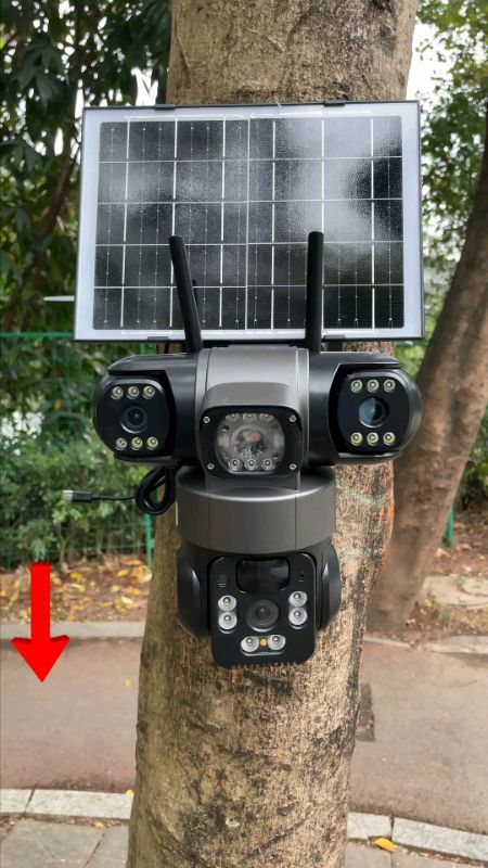 CCTV V380 Tenaga Surya Tahan Lama #cctvmurah #cctvv380pro #cctvtenagamatahari  #RacunShopee #cctv3lensa #cctvoutdoor #cctvtanpakabel