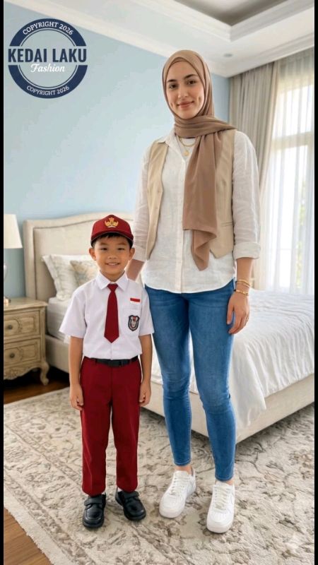 Rekomendasi Set Baju Anak Laki-Laki Seragam Merah Putih Lengan Pendek + Celana Panjang | Untuk Kelas 1–6 SD