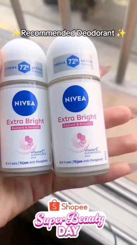 Nivea Extra Bright Radiant and Smooth ✨💙 #nivea #NiveaDeodorant #deodorantviral #viraldeodorant #niveaextrabright #fyp #niveadeodrant #racunshopeee