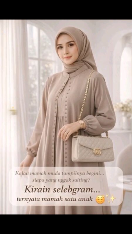 Mamah Muda Aura Sultan ✨ Gamis Linen Premium Adem & Anggun Buat Lebaran #GamisLebaran2026 #MamahMudaStyle #GamisLinenPremium #OutfitLebaran